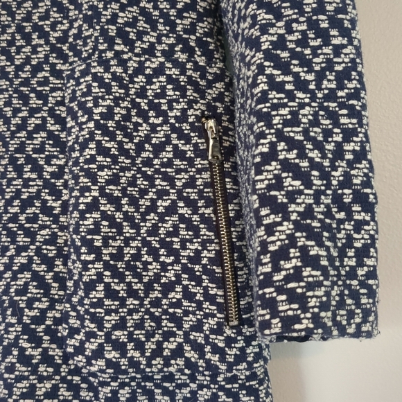 Zara Blazer Jacket Women's Medium Tweed Zippers Pockets Classy Business - Picture 3 of 12